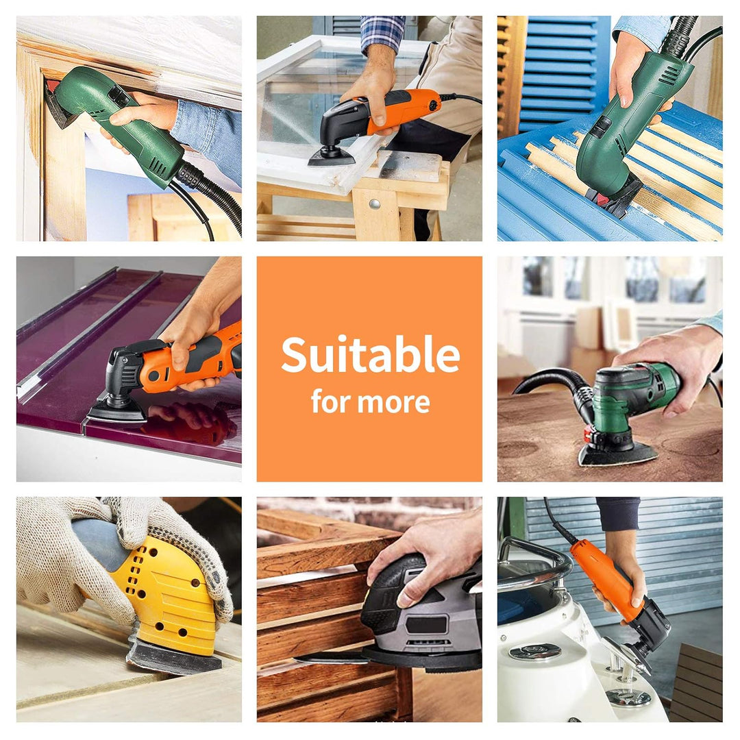 STEBRUAM Deltaschleifer Schleifpapier Dreieckschleifer, 65 Stück Delta Schleifpapier Klett Schleifpa