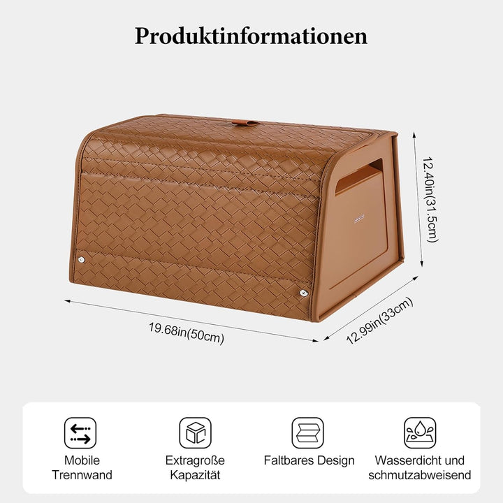 Ergocar Kofferraum-Organizer aus Leder, Aufbewahrungsbox für sauberes Werkzeug, Zubehör, faltbarer,
