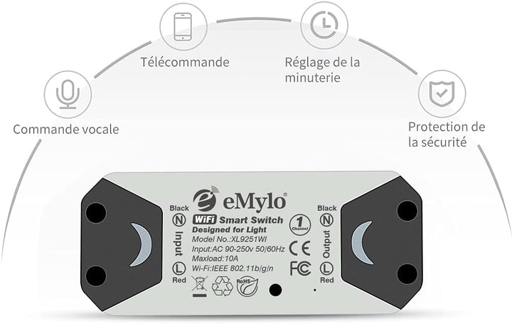 eMylo WLAN Schalter Universal Smart WiFi Lichtschalter Relaismodul Schalter Fernbedienung Timer Spra