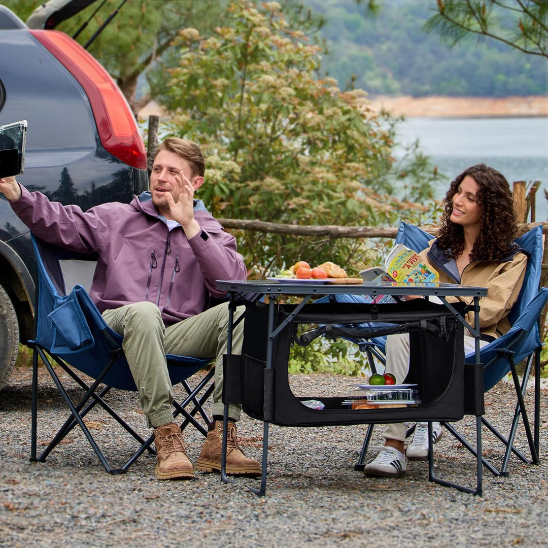 Portal Campingtisch Faltbar mit Stauraum Klapptisch klappbar Esstisch Mini Gartentisch Ultraleicht f