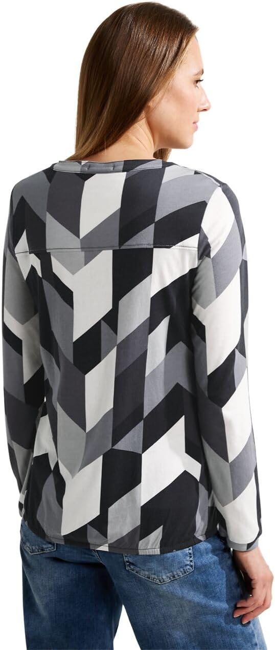 Cecil Damen Langarmshirt Bedruckt S Schwarz, S Schwarz