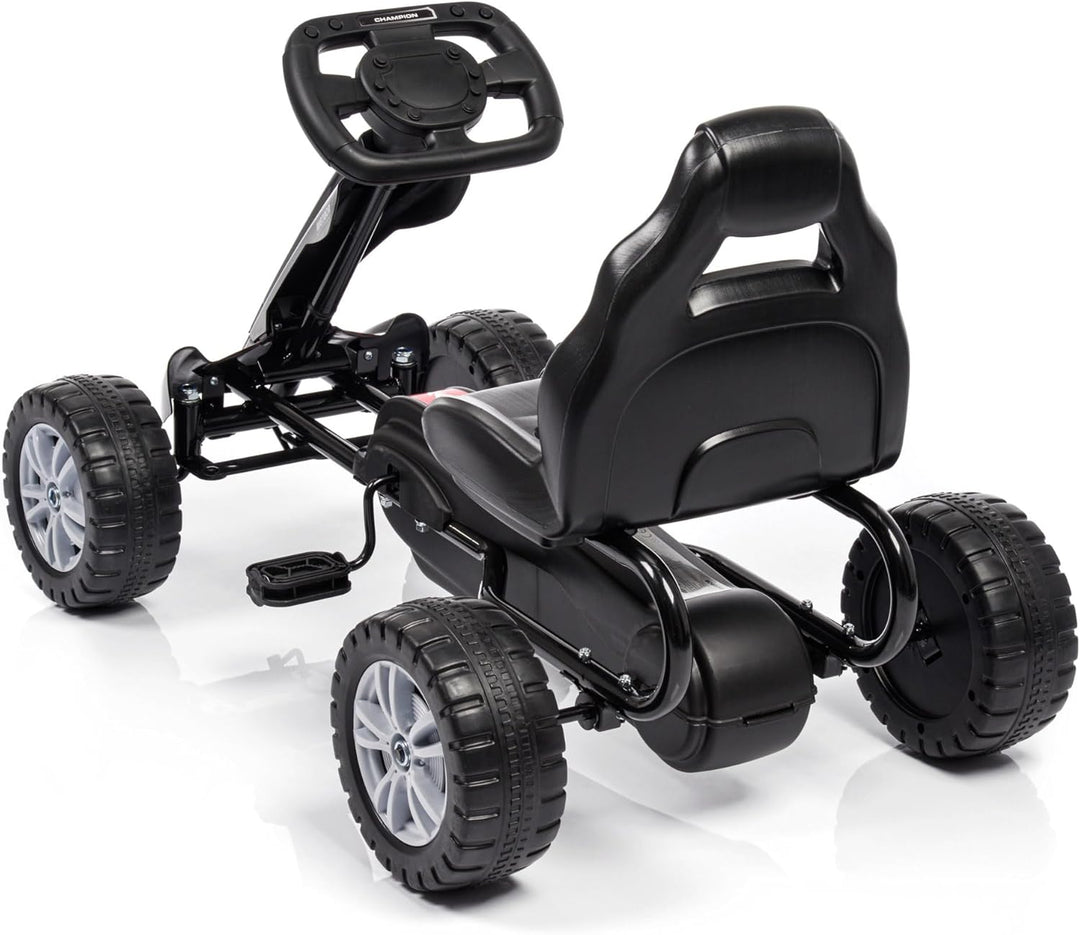 meteor Tretfahrzeug Kinder Gokart mit Pedalen ohne Akku Tretauto mit verstellbarem Sitz Kunststoffrä