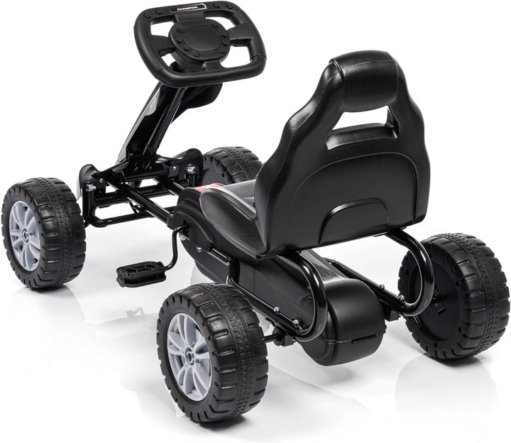 meteor Tretfahrzeug Kinder Gokart mit Pedalen ohne Akku Tretauto mit verstellbarem Sitz Kunststoffrä