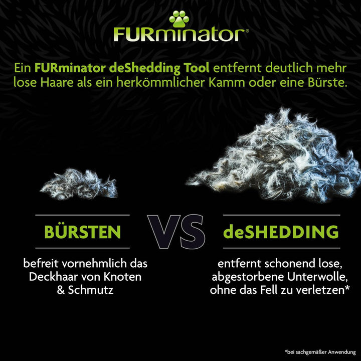FURminator deShedding-Tool Hund Grösse M Langhaar - Hundebürste für mittelgrosse Hunde zur Entfernun