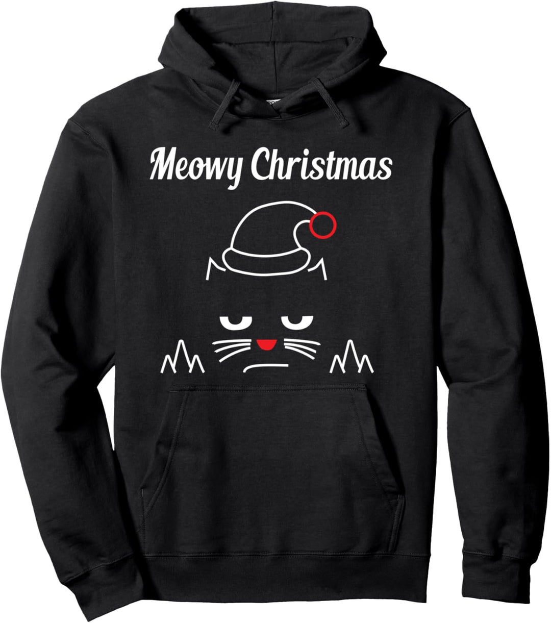 Katze Mittelfinger für Weihnachten - Lustiges Katzenmotiv Pullover Hoodie