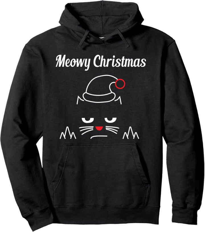 Katze Mittelfinger für Weihnachten - Lustiges Katzenmotiv Pullover Hoodie