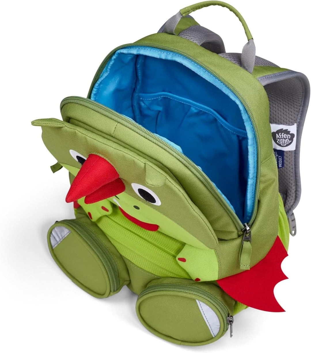 Affenzahn Grosser Freund Kindergartenrucksack für 3-5 Jährige Kita Funktional 8L Drache - Grün Einhe