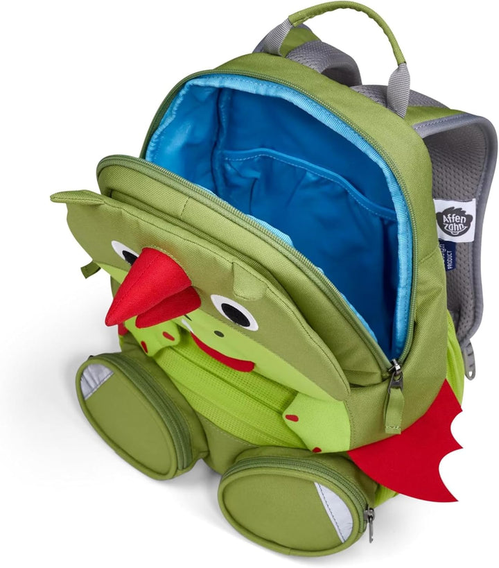 Affenzahn Grosser Freund Kindergartenrucksack für 3-5 Jährige Kita Funktional 8L Drache - Grün Einhe