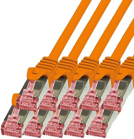 BIGtec LAN Kabel 10 Stück 10m Netzwerkkabel Ethernet Internet Patchkabel CAT.6 Magenta Gigabit SFTP