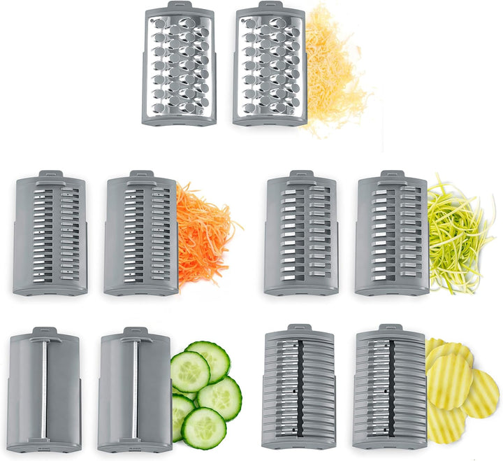 CASO MultiSlicer, Elektrische 5-in-1 Multireibe, Reiben & Raspeln von Obst, Gemüse,Käse & mehr, 5 Ei
