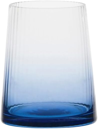 Set mit 2 Empire Blue DOF-Bechern – elegante blaue doppelte altmodische Gläser Tumblergläser Blau, T