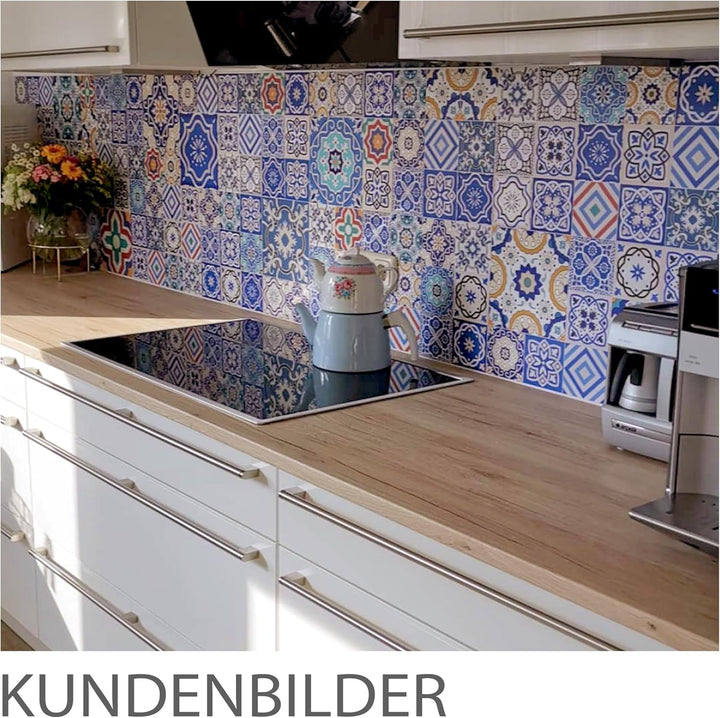 StickerProfis Küchenrückwand selbstklebend Glasoptik - MAROKKO Fliesen - 1.8mm, Versteift, alle Unte