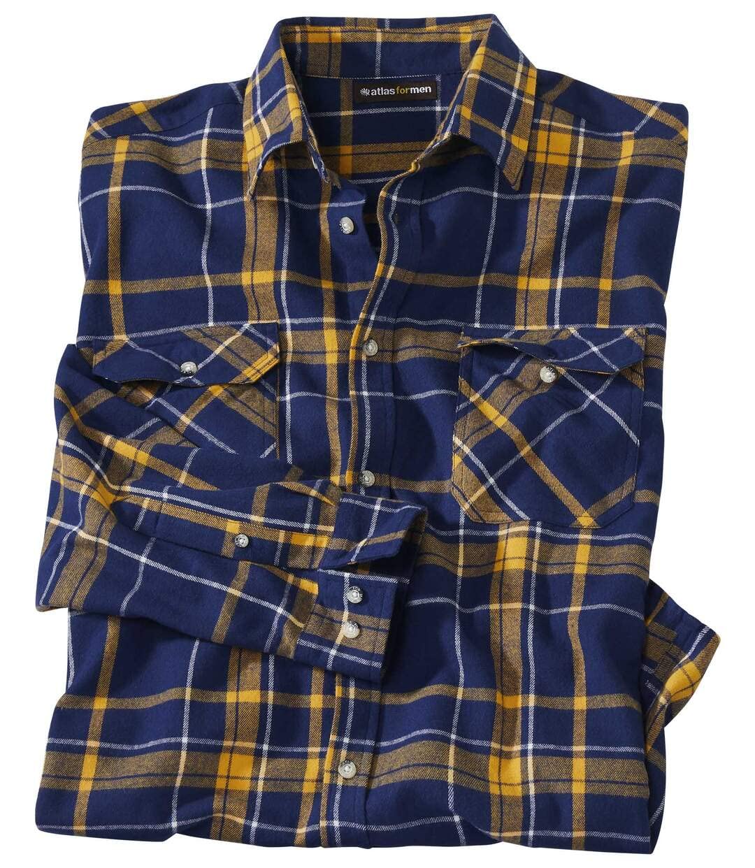 ATLAS FOR MEN - Kariertes Hemd aus Flanell - Langärmelig - Verfügbar in grossen Grössen von M bis 5X