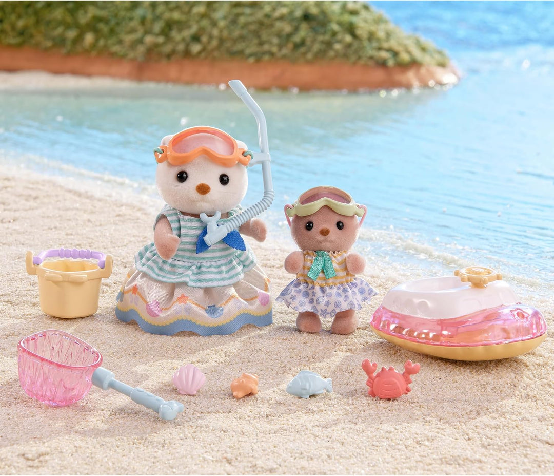 Sylvanian Families 5804 Seeotter Schnorchel Spielset, Set mit Tierfigur, Meerestiere, Spielzeug für