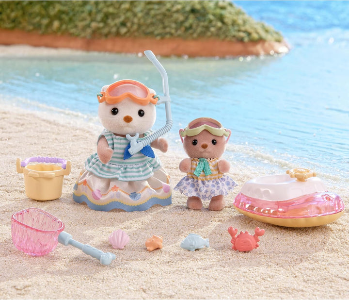 Sylvanian Families 5804 Seeotter Schnorchel Spielset, Set mit Tierfigur, Meerestiere, Spielzeug für