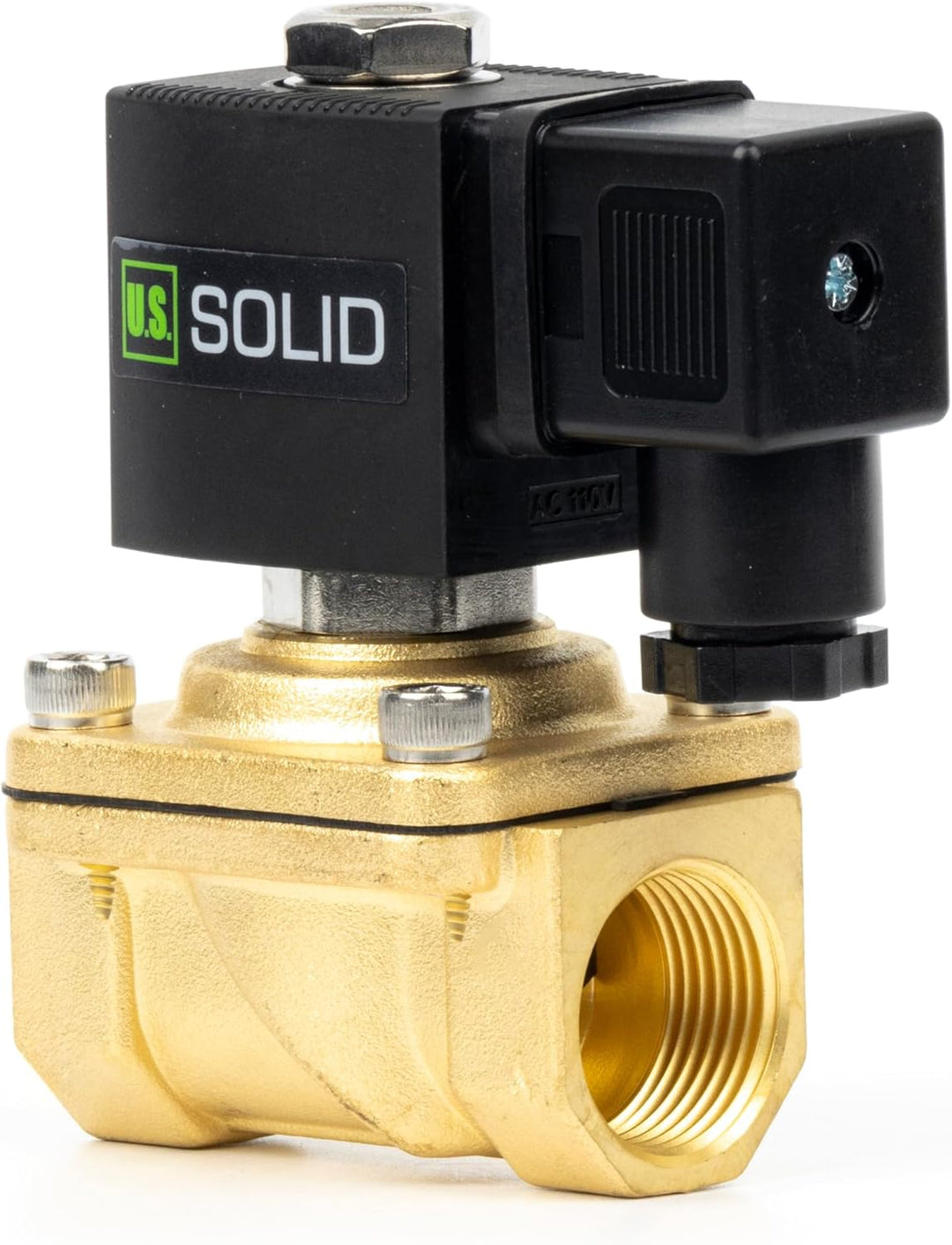 U.S. Solid 3/4" Magnetventil - Messing AC 230V mit Viton-Dichtung, stromlos geschlossen, Anschlussdo