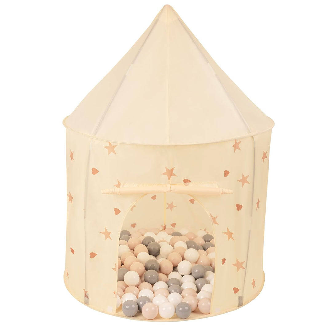 Spielzelt Für Kinder Mit 400 Bälle Pavillon Kinderzelt Indoor Outdoor Spielhaus 400 Bälle Hellbeige:
