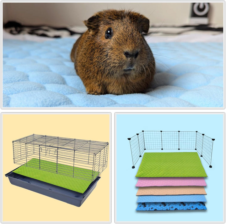 Käfigeinlage für Kaninchen und Meerschweinchen mit Abnehmbarer Fleece-Tunneldecke - perfekte Einstre