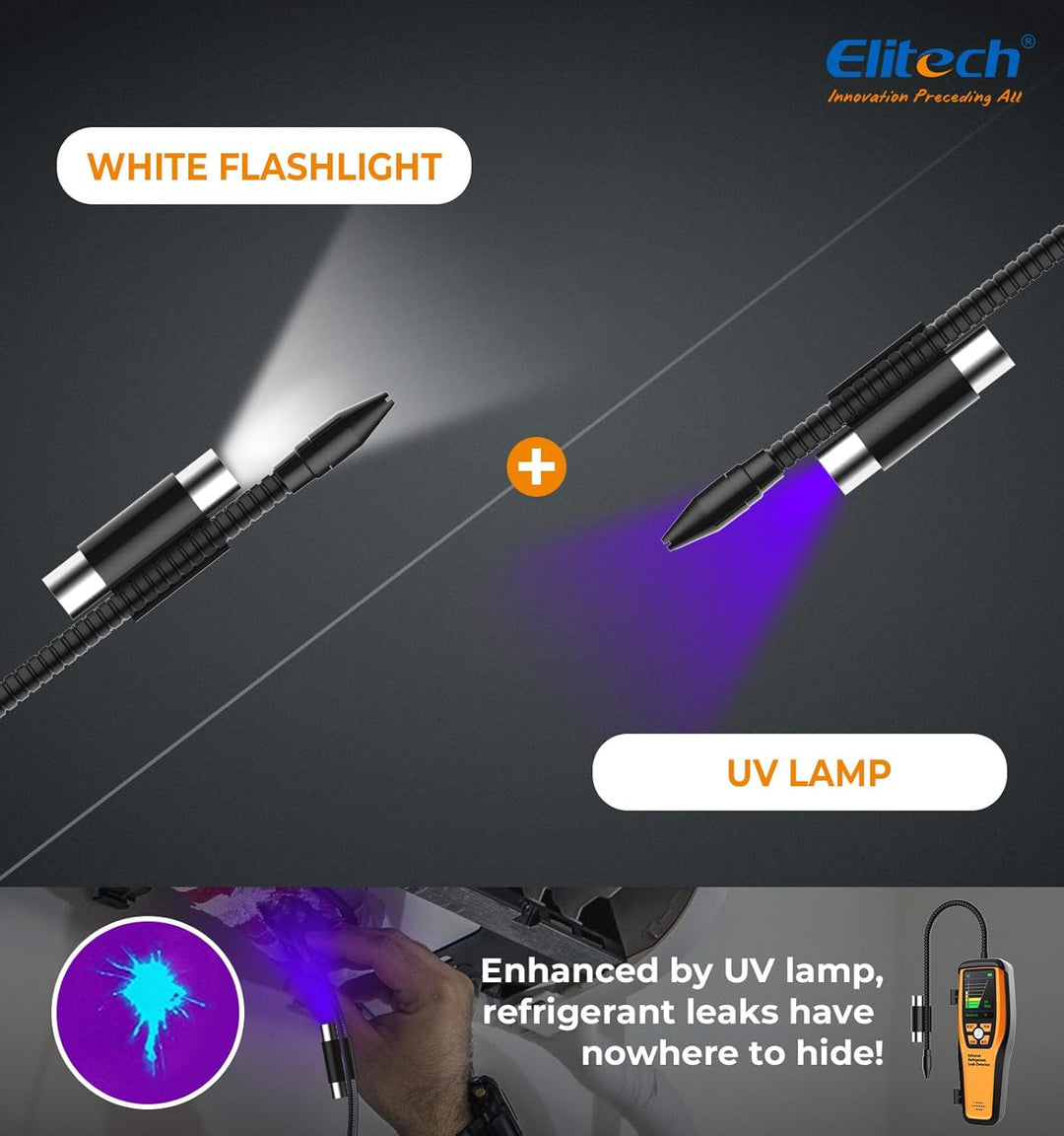 Elitech ILD-200 Infrarot Kältemittel Gas Leck Detektor,HVAC Lecksuchgerät für Kälteanlage mit 10 Jah