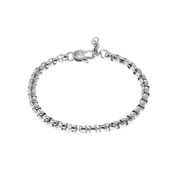 Fossil Herrenarmband, All Stacked Up Edelstahl-Kettenarmband Grau, Grau