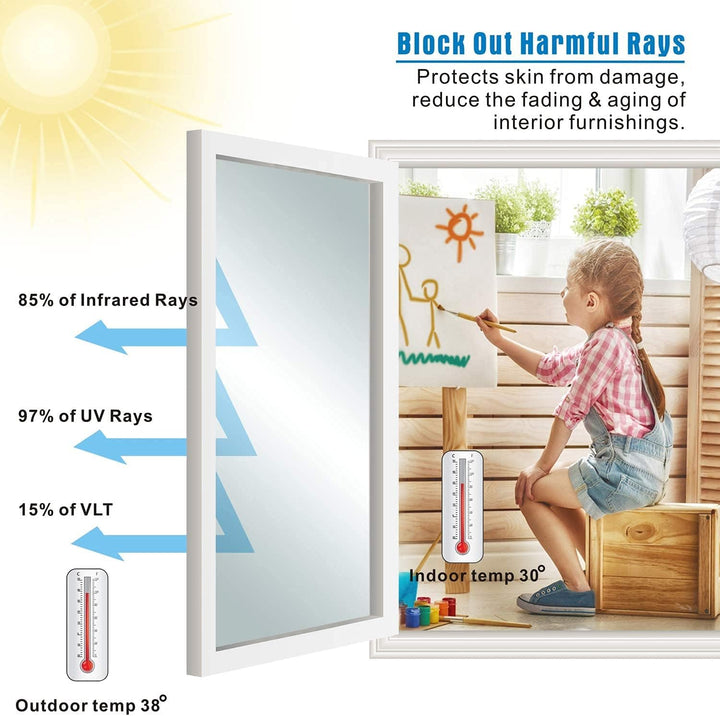 Spiegelfolie Selbstklebend Sonnenschutzfolie Fenster Sichtschutz Reflektierende Fensterfolie Innen H