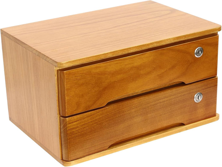 2 Schicht Desktop Storage Box, Desktop Storage Box mit abschliessbarer Schublade, Bürobedarf Schubla