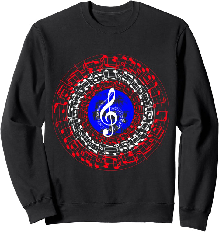 Superhelden-Kapitän Musiknoten Sweatshirt