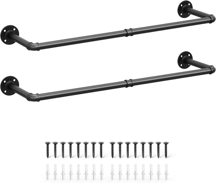 OROPY Industrieller Stil Rohr-Kleidergestell 2er Set, an der Wand befestigte abnehmbare Retro- Metal