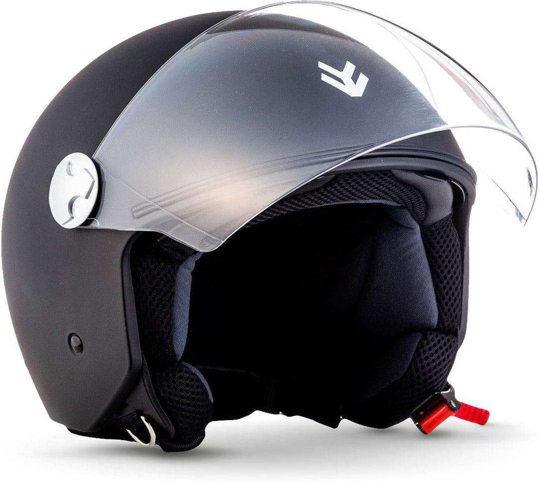 ARMOR HELMETS® AV-63 „Fun Matt Black“ · Jet-Helm · Motorrad-Helm Roller-Helm Scooter-Helm Moped Mofa