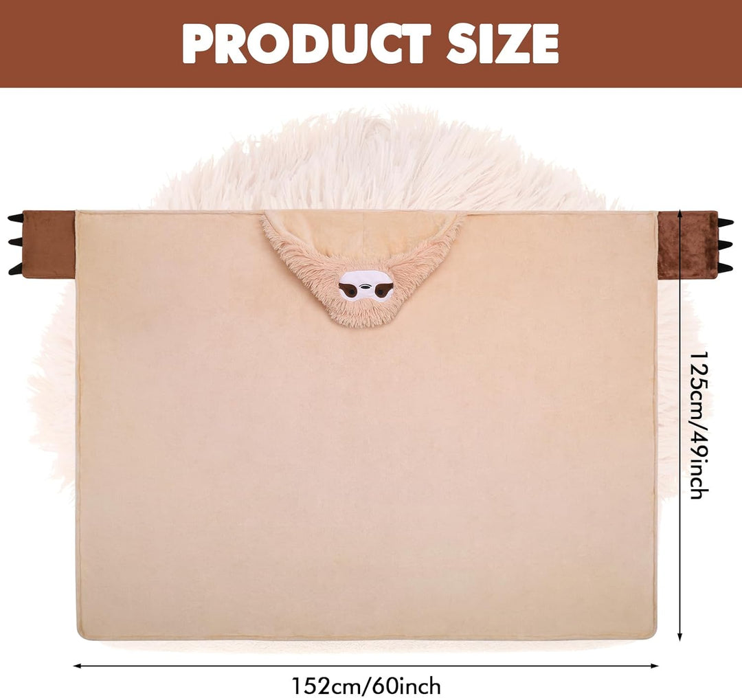 Kssvzz Faultier Kuscheldecke mit Ärmeln und Kapuze, Faultier Geschenk für Frauen, Weihnachtsgeschenk