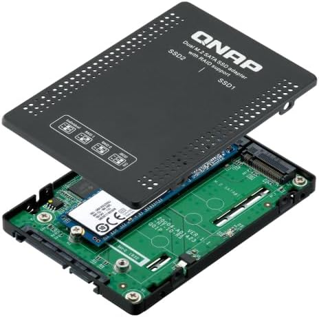 Qnap Systems 6.35 cm 2.5 Inch SATA to Dual M.2 2280 SATA Drive Adapter Hardware RAID 0/1 JBOD Indivi