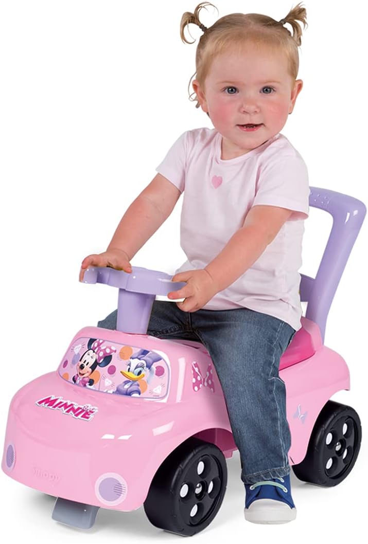 Smoby - Minnie Auto - Rutscherfahrzeug - Kinderfahrzeug mit Staufach und Kippschutz, für drinnen und
