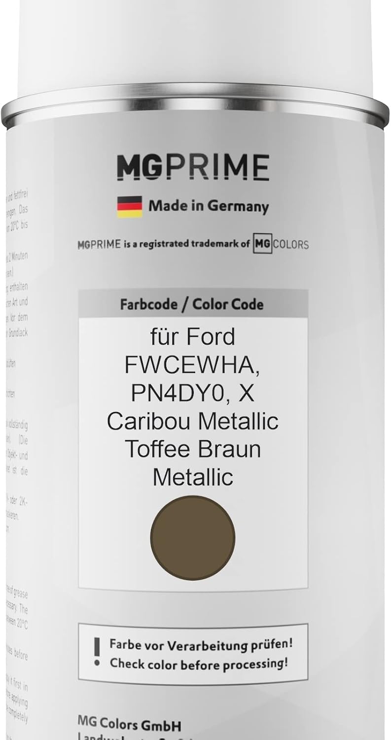 MG PRIME Autolack Sprühdosen Set für Ford FWCEWHA / PN4DY0 / X Caribou Metallic/Toffee Braun Metalli