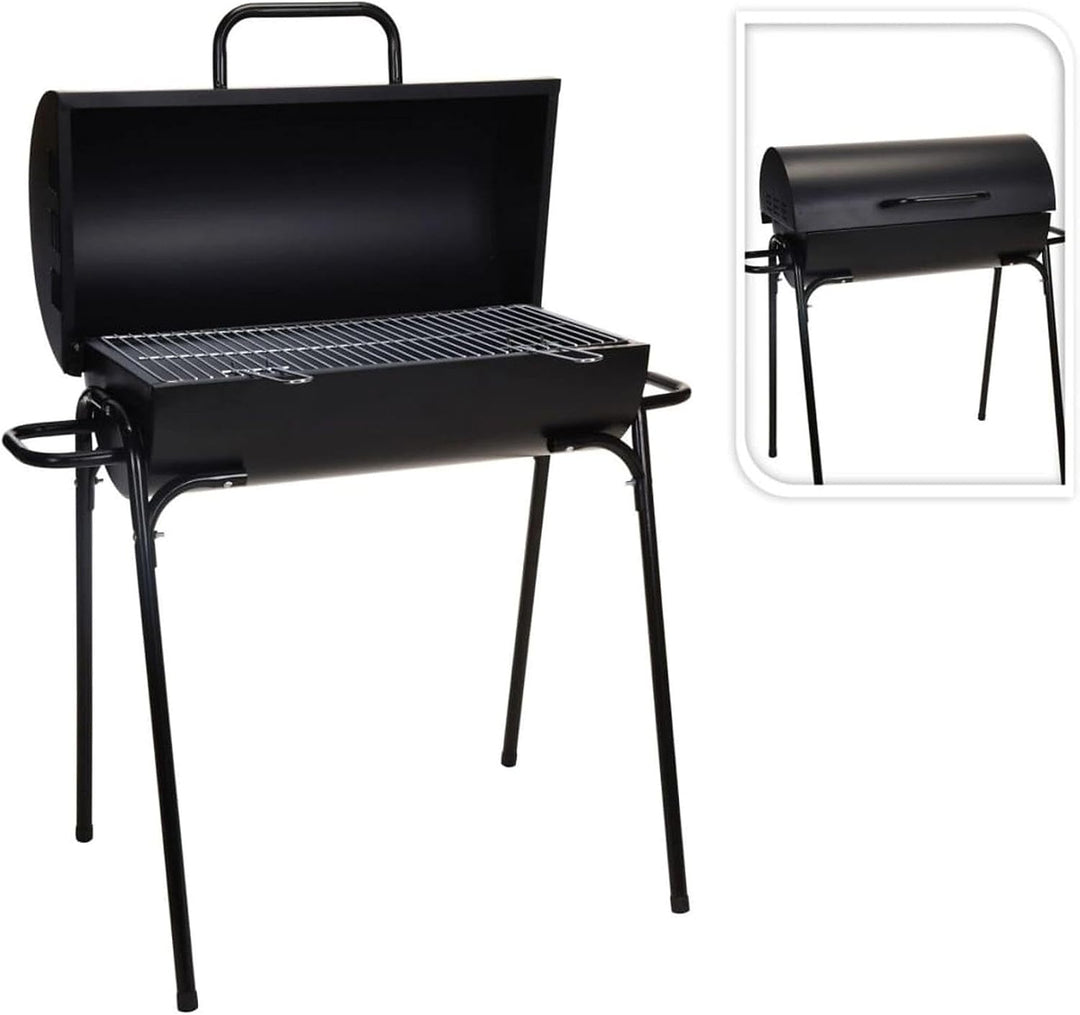 barbecue auf Rädern schwarzer Stahl 60 x 30 x 70 cm