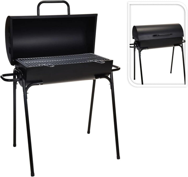 barbecue auf Rädern schwarzer Stahl 60 x 30 x 70 cm