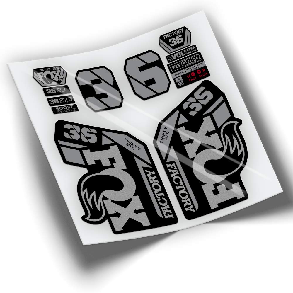 Ref: VP424 Aufkleber, kompatibel mit Fox 36 Gabel 2021–2025, Kashima Bicolor MTB, Sticker, Aufkleber