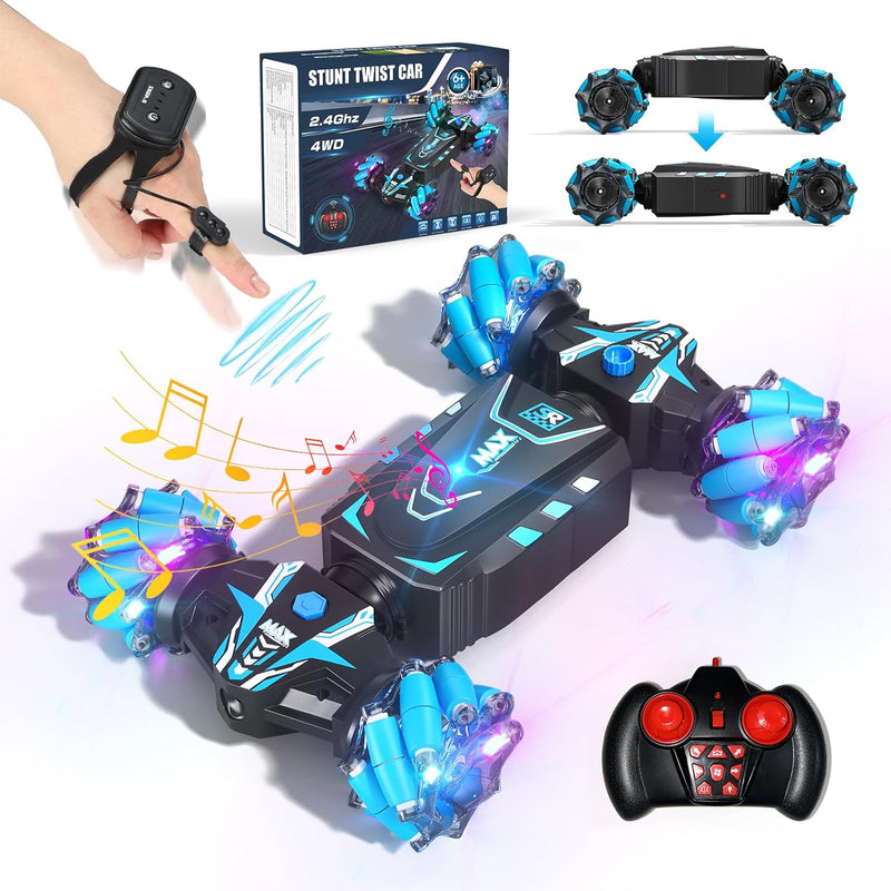 AYIQUTY Ferngesteuertes Auto für Kinder, RC Stunt Car mit Licht und Sprühen, 4WD 2,4 GHz Geländewage