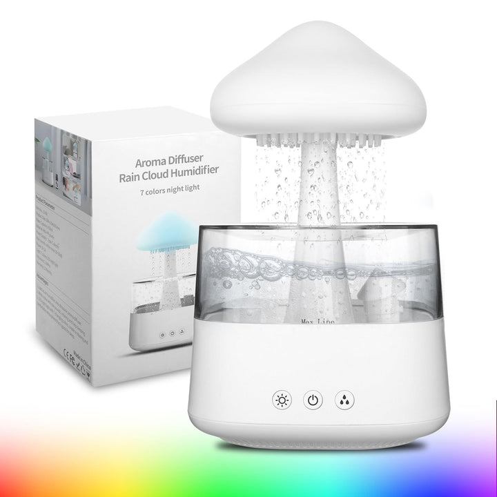 Regenwolken Luftbefeuchter, 450ML Luftbefeuchter mit 3 Modi und 7 RGB-Effekte, Geeignet für Schlafzi