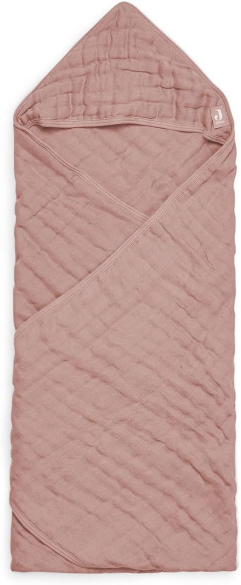 Jollein Kapuzenhandtuch Wrinkled 75x75 cm - Rosewood Pink, Pink