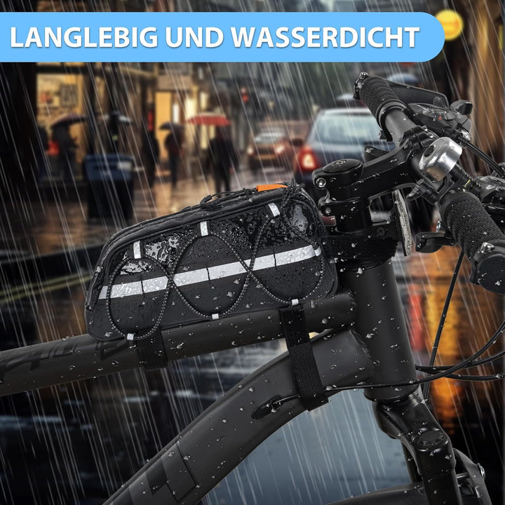 Vordere Packtasche,Rahmentasche,2 in 1 Wasserfest & Reflektierend Geeignet Geeignet für Fahrräder un