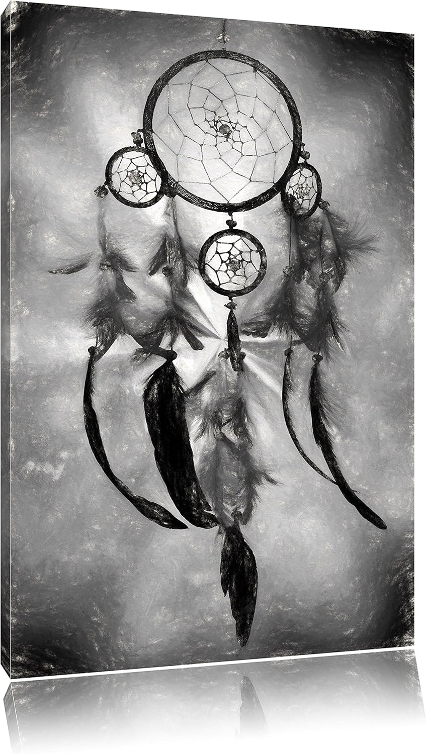 Pixxprint Indianischer Traumfänger Kunst als Leinwandbild/Grösse: 100x70 cm/Wandbild/Kunstdruck/fert