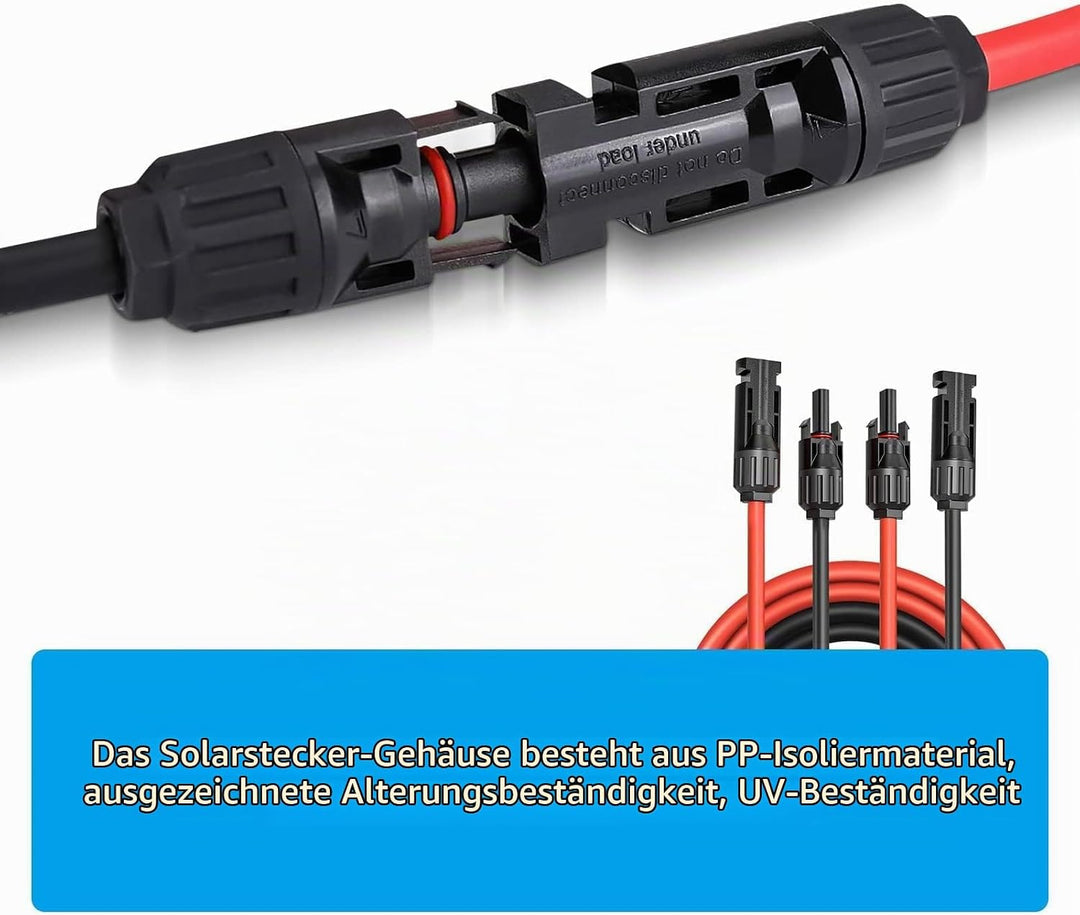 Solarkabel 6mm2,Solarkabel Verlängerung 8m, Solarkabel Verlängerungskabel,Photovoltaik Solarkabel,Ve