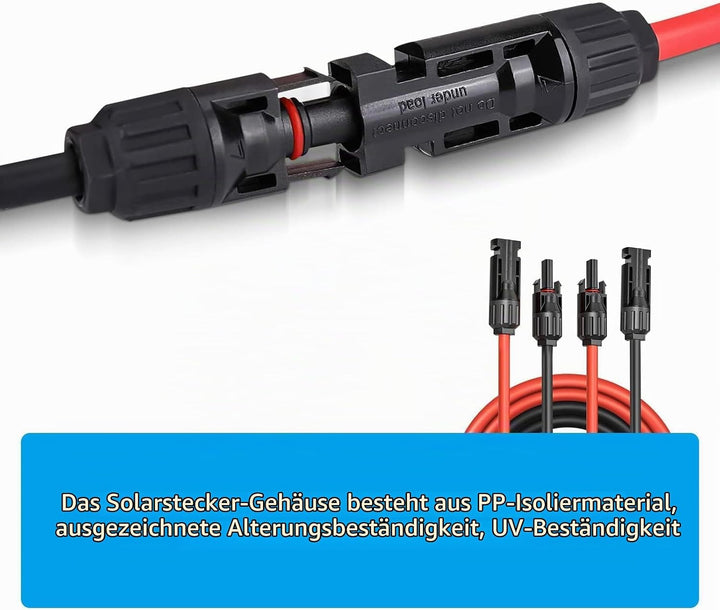 Solarkabel 6mm2,Solarkabel Verlängerung 8m, Solarkabel Verlängerungskabel,Photovoltaik Solarkabel,Ve