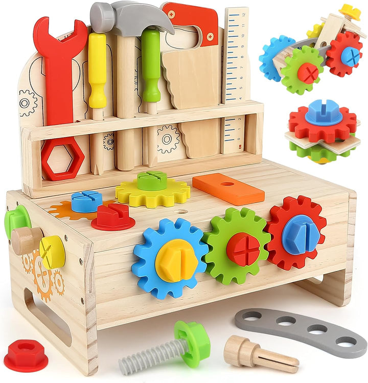 Vanplay Holzspielzeug Werkbank Kinder Werkzeugkoffer Kinder Lernspiele Spielzeug ab 3 4 5 Jahre Gesc