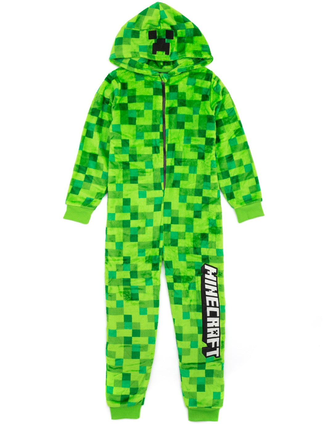 Minecraft Onesie Pixelated Creeper Sleepsuit Gamer Geschenk für Jungen 9-10 Jahre Grün, 9-10 Jahre G