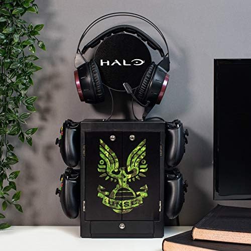 Numskull Official Halo Game Storage Tower, Controller Holder, Headset Stand for PS4, Xbox One, Ninte
