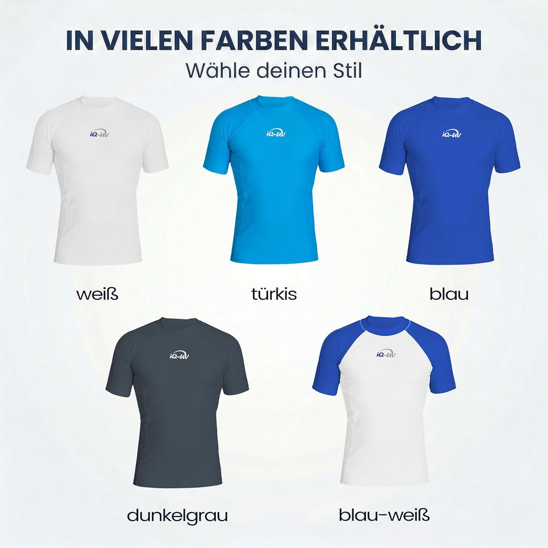 iQ-UV Shirt Herren Slim Fit – UV-Schutz Rashguard für Wassersport – Schwimmshirt für Herren aus recy