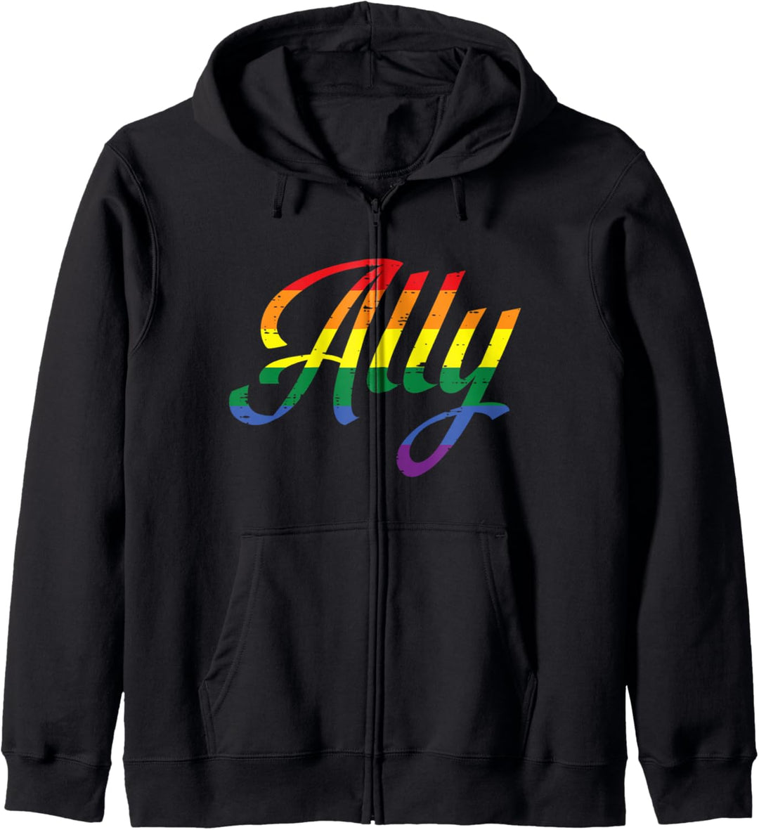 Allly Gay Rainbow Color Pride Flag LGBTQ Support Men Women Kapuzenjacke