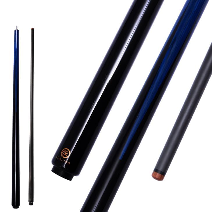 Billardqueue aus Kohlefaser, 147 cm, Kopfdurchmesser 12,9 mm, 1/2-Konstruktion, 3-Zahn-Verbinder, mi
