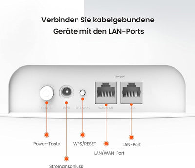 Tenda 4G07 4G LTE WLAN Router für SIM-Karten (CAT4, AC1200 Dualband 2,4GHz: 300Mbit/s + 5GHz: 867Mbi